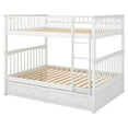 thumbnail image 6 of Euroco Pine Wood Bunk Bed with Storage, Full-over-Full Two Beds for Kids Teens, White, 6 of 14