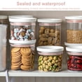 thumbnail image 1 of Food Container Kitchen Stackable Moisture-proof Grain Organizer Transparent Sealing 5 1 4 Storage Holder with Lid, Pink, 250ml, 1 of 6