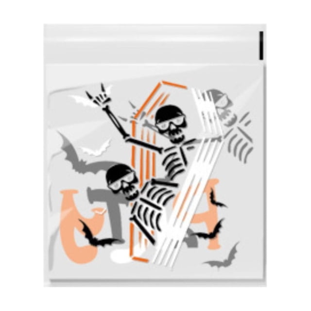 Food Storage Bags Halloween Candy Bags Halloween Bags Self Adhesive Clear Cookie And Candy Bags For Halloween Party Supplies 100Pcs Halloween Cookie Pouch, Kitchen Food Storage