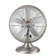 Good Housekeeping 3-Speed Oscillating Desk Fan, Brushed Nickle (92605)