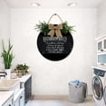 thumbnail image 5 of Farmhouse Bathroom Wall Decor - Rustic Framed Round Wooden Sign - Vintage Decoration for Toilet Washroom Restroom - 11 x 11 inch (Bathroom Rules), 5 of 5