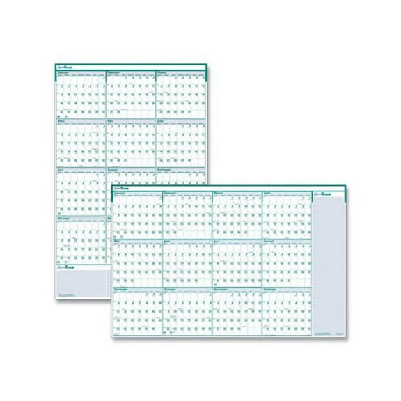 Recycled Express Track Reversible/Erasable Yearly Wall Calendar 24 x 37, 2022
