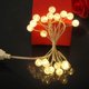 thumbnail image 3 of Guirnalda de luces LED de 2 metros con forma de bola plateada, resistente al agua, para árbol de Navidad, boda, decoración del hogar, funciona con USB o pilas, 3 of 5