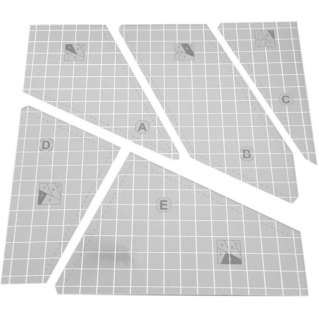 Ensemble de Modèles Huit pour Crazier, Kit d'Outils de Couture en Acrylique, Patchwork à la Main, Cadre Multifonctionnel pour Quilting, Arts et Artisanat, Machine à Coudre, Modèles Domestiques, Moules à Gaufrer (5 Pcs)