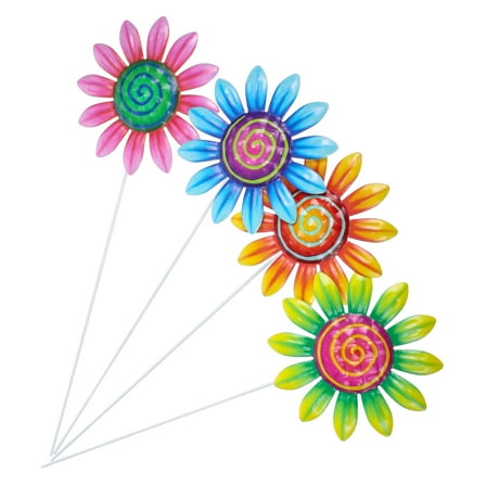 unbranded  4 Pcs Metal Flowers for outside Garden Accessory Sunflower Patio Stakes Decorative