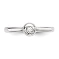 thumbnail image 4 of White Sterling Silver Ring Band Fashion Rounded Cubic Zirconia CZ Clear, 4 of 4