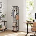 thumbnail image 5 of ELYKEN 71" Coat Rack, Metal Frame 3 Shelves 12 Hooks 1 Pack, Rustic Brown, 5 of 11