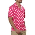 thumbnail image 4 of INSPIRE CHIC Dress Shirts for Men's Slim Fit Polka Dots Button Short Sleeves Short Shirts Tops XL Rose Red, 4 of 6
