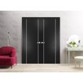thumbnail image 4 of Slab Barn Door Panel 18 x 80 inches | Planum 0410 Matte Black with Frosted Glass | Sturdy Finished Interior Doors | Pocket Closet Sliding, 4 of 6