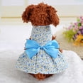 thumbnail image 1 of Chien de Compagnie Robe Florale Noeud Respirant Design Pull Princesse Robe Costumes pour les Vacances de Fête de Mariage, 1 of 8