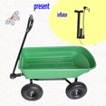 thumbnail image 6 of Poly Garden Cart Dump Wagon, Heavy Duty Yard Dump Cart Wagon, 4 Wheel Lawn Wheelbarrow with 10 In All Terrain Wheels, Steel Frame and Quick Release System, 300 Lbs Capacity, Grass Green, 6 of 6