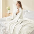 thumbnail image 4 of Cotton Muslin Throw Blanket, Summer Gauze Throws for Bed Couch，Soft Lightweight Breathable Linen Blankets Bedspread for Adults All Season, 51"X59", 4 of 9