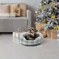 thumbnail image 3 of (3 pack) Vibrant Life Holiday Cuddler Dog & Cat Bed, Gray Buffalo Plaid, Small, 3 of 9
