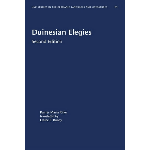 University of North Carolina Studies in  Duinesian Elegies, Book 81, (Paperback)