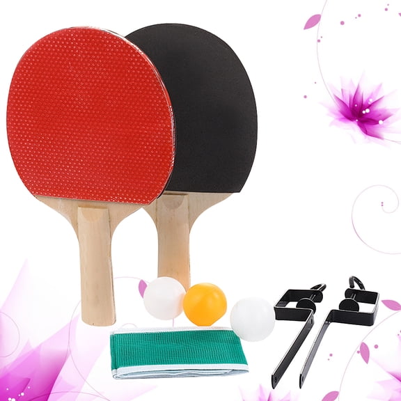 Toyandona Wooden Table Tennis Set with Colorful Paddles and Net Stand for Indoor and Outdoor Fun Play