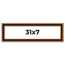 31x7 Frame Gold Brown Plein Air Vintage Solid Wood Picture Frame | 1.75 Inches Moulding Width |