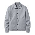 thumbnail image 2 of Hulanddfd Men's Faux Suede Jacket Turn Down Collar Button Down Casual Trucker Coat Fall Winter Outerwear, 2 of 5