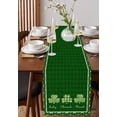 thumbnail image 2 of St. Patricks Day Table Runner, Linen Burlap Green Clover Table Runners 120 Inches Long, Rustic Table Runner for Dresser, Party, Living Room, Dining Table Decor 13"x120", 2 of 6