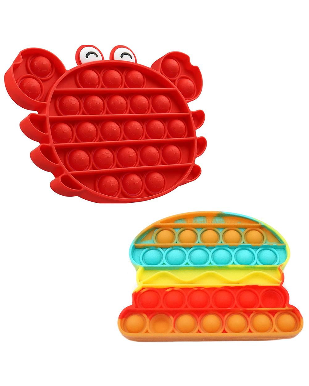 Push Pop Bubble Fidget Sensory Toy for Kids and Adults Ice Cream + Random Shape 2Pcs Pack Simple dimple Toy KITTIUS Push Pop Fidget Toy Pack 