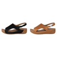 thumbnail image 1 of (2-Pack) Rinsvye Women Summer Retro Solid Color Leather Look Platform Wedge Sandals Open Toe Big Size Footwear Ladies Summer Shoes, 1 of 9