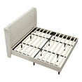 thumbnail image 3 of King Size Upholstered Bed Frame - Beige Chenille Headboard - 12 Slats, 3 of 4