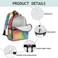 thumbnail image 4 of Colorful Tie Dye Cloud Shape Pattern Backpack for School,Cute School Bag,Schoolbag with Adjustable Shoulder Straps & Padded Back,15.25"x11.5"x5.25", 4 of 5