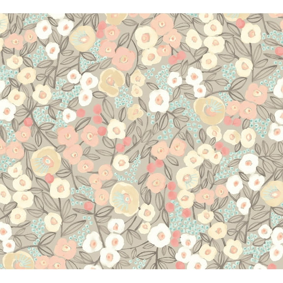 ohpopsi Flora Ditsy Pastel Garden Unpasted Non Woven Wallpaper, 19.7-in by 33-ft., 54.2 sq. ft.