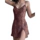 thumbnail image 2 of Lucakuins Ladies Perspective Slip Dress, Mujeres Estilo de Ocio Estampado de Plantas Abstractas Escote en V Lado Dividido Sin Mangas Sin Espalda Falda Corta Lucakuins moda, 2 of 5