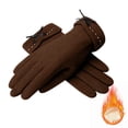 thumbnail image 1 of PEIXUN Women's Autumn Winter Solid Color Plush Thick Insulation All Finger Cold Gloves, 1 of 3