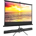 84 Inch Projector Screen with Stand, Outdoor Indoor Pull Up Projector ...