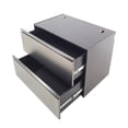thumbnail image 2 of Wall-Mounted or Freestanding Storage Cabinet with 2 Drawers, Wooden Base Cupboard Side Board for Living Room, Kitchen, Dark Gray, 2 of 5