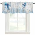 thumbnail image 2 of Valance for Windows,Ocean Blue Octopus Starfish Shell Valances Curtain Rod Pocket Valance for Kitchen Bedroom Living Room Bathroom,Retro Coastal Sea Creature Short Curtains Window Treatment 54x18in, 2 of 9