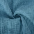 thumbnail image 5 of WREESH Womens Fashion Cotton Linen Shirt Solid Color Side Button Cotton Linen Round Neck T-Shirt Loose Long Sleeve Side Button Cotton Linen Lap Pullover Sky Blue, 5 of 6