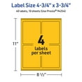 thumbnail image 6 of Avery Printable Rectangle Labels, Bright Yellow, 4.75" x 3.75", 40ct, 6 of 11