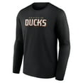 thumbnail image 2 of Men's Fanatics Black Anaheim Ducks Wordmark Logo Long Sleeve T-Shirt, 2 of 3