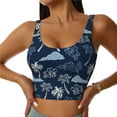 thumbnail image 2 of Lsque Hawaii Palms Printed Women'S Sports Bra, Compression, Moisture Wicking, High-Impact Sports Bra For Women,Supportive sports bra-X-Large, 2 of 9