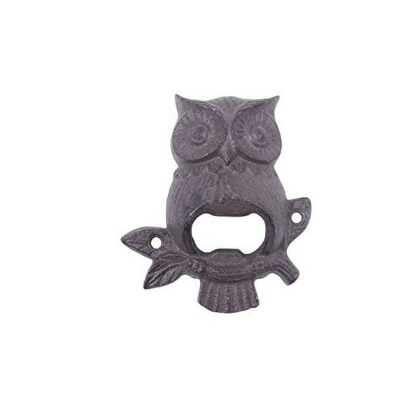 HANDCRAFTED NAUTICAL D√âCOR Cast Iron Owl Wall Mounted Bottle Opener 6"