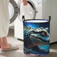 thumbnail image 6 of KLL Starry Sky Colorful Crocodile A Waterproof Foldable Laundry Hamper Bucket with Handles for Storage Bin,Kids Room,Home Organizer (Medium ), 6 of 7