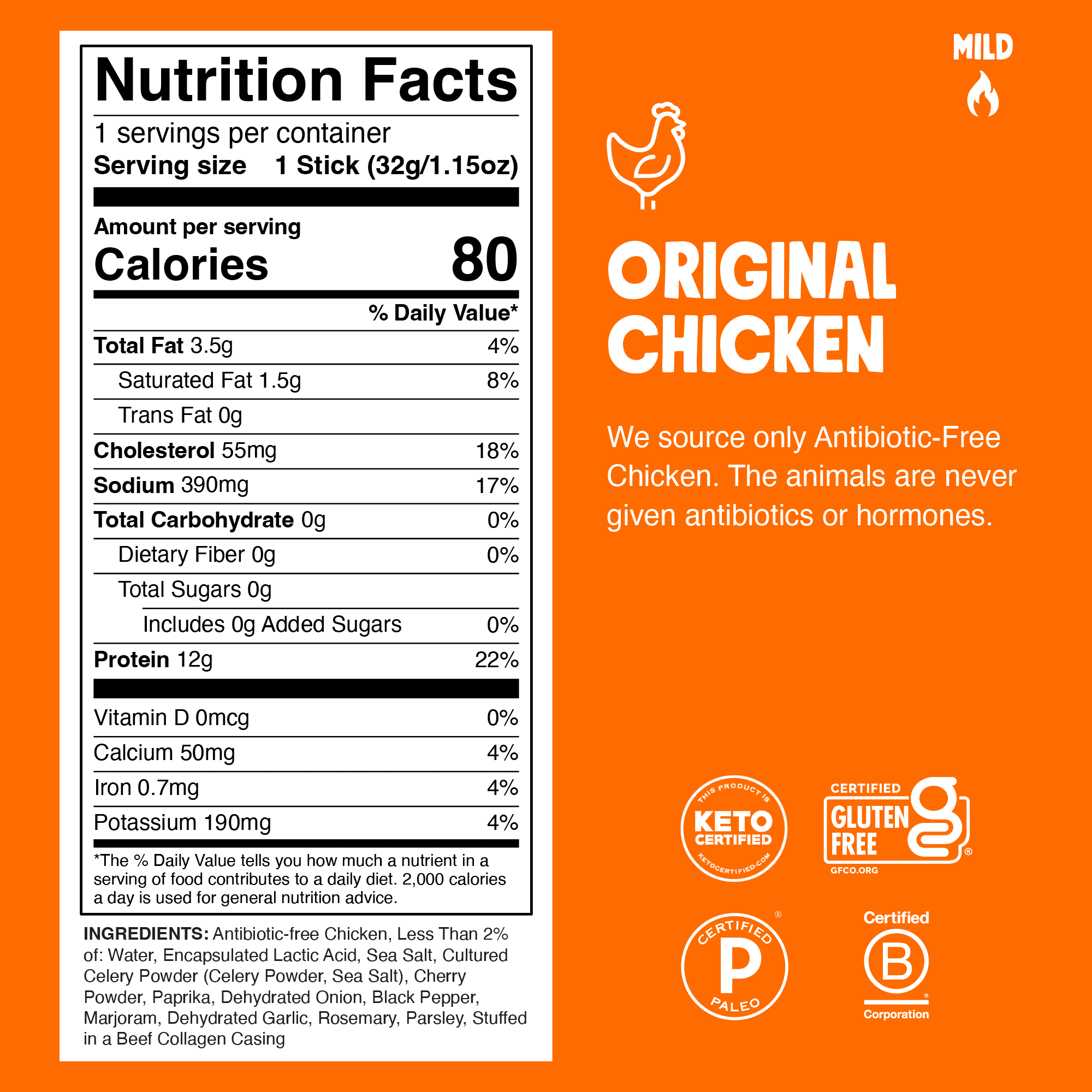 Chomps Antibiotic Free Original Chicken Sticks (24 Count)