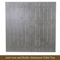 thumbnail image 3 of Ulax Furniture 9 Pieces Outdoor Patio Dining Set with Aluminum Square Table and Chairs with Sunbrella Cushions for 8 person, Gray, 3 of 9