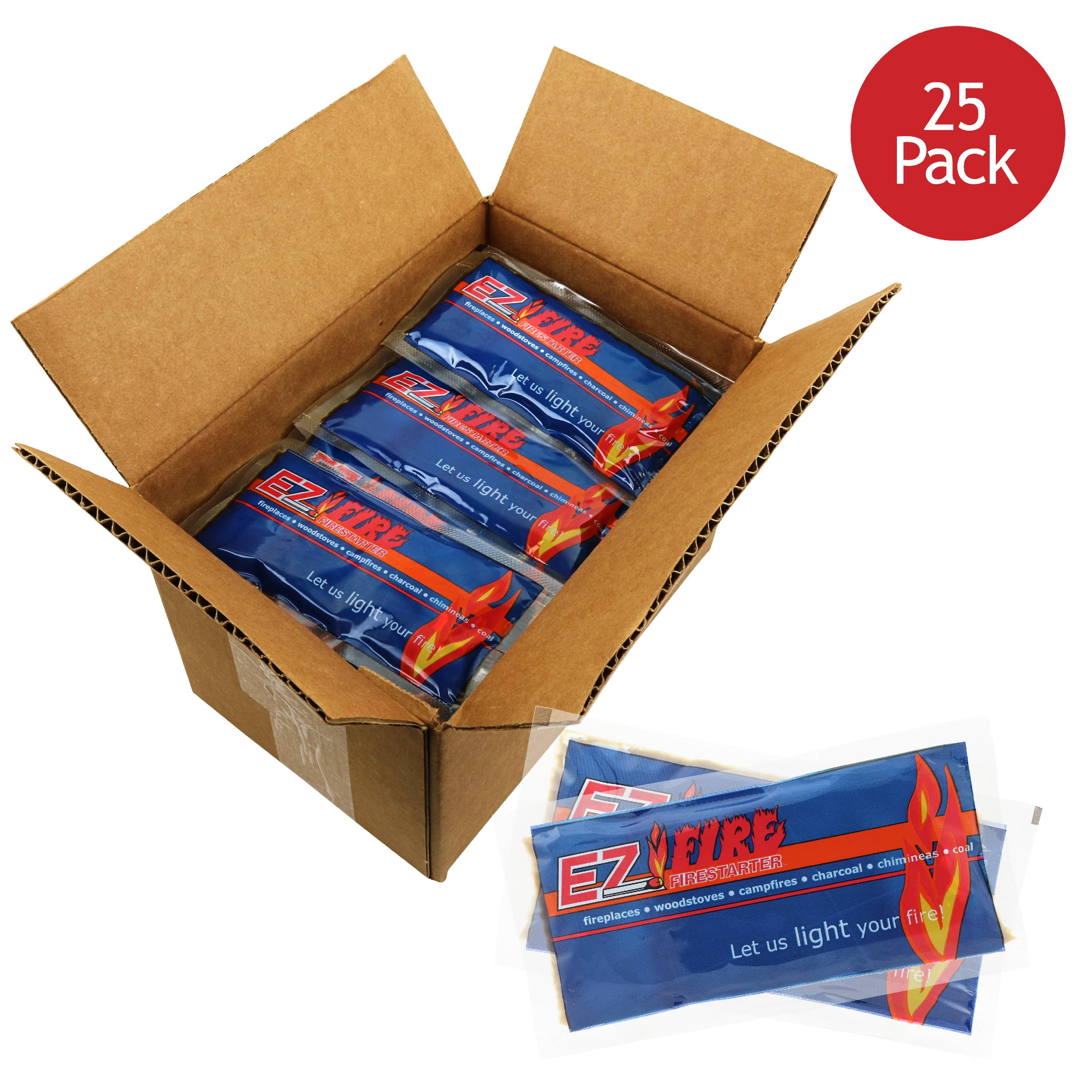 EZ Fire Firestarter Gel Packets (25 Pack) Great for Camp Fires, Backyard Barbecues & any Indoor