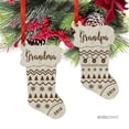 thumbnail image 2 of Laser Engraved Wood Christmas Ornament with Gift Bag, Grandma, Grandpa, 2017, Stocking Shape, 2-Pack, 2 of 2