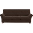 thumbnail image 2 of Couch Cover Velvet Plush Sofa Slipcover (XL Sofa, Dark Coffee), 2 of 7