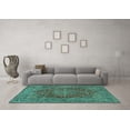 thumbnail image 3 of Ahgly Company Indoor Square Persian Turquoise Blue Traditional Area Rugs, 7' Square, 3 of 4
