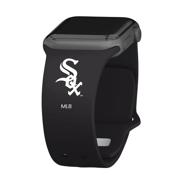 Black Chicago White Sox Logo Silicone Apple Watch Band