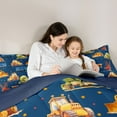 thumbnail image 4 of Feelyou Cartoon Truck Car Twin Bedding Sets 7-Piece, Navy Vehicle Bedding Comforter Set, 4 of 8