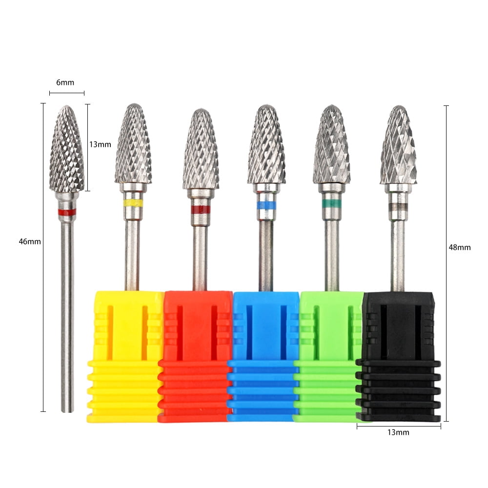 Nail Drill Bits Set for Acrylic Nails,Professional Tungsten Nail File Bits Nail Art Tools,Manicure Pedicure Shapen Remove Tools, Home Salon Use(5Pieces