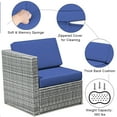 thumbnail image 5 of Costway 8 PCS Wicker Sofa Rattan Furniture Set Patio Furniture w/ Storage Table Navy, 5 of 12