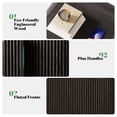 thumbnail image 5 of VanAcc Fluted Night Stand with Storage Drawers, Modern Small Nightstand with Open Shelf, Wood End Table for Bedroom, Living Room, Black, 5 of 9