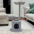 thumbnail image 2 of Demi Bonn 42" Cat Tree Tower, Small Cat Condo with Curved Metal Supporting Frame, Cat Tree House with Perch and Hanging Ball, Gray, 2 of 7